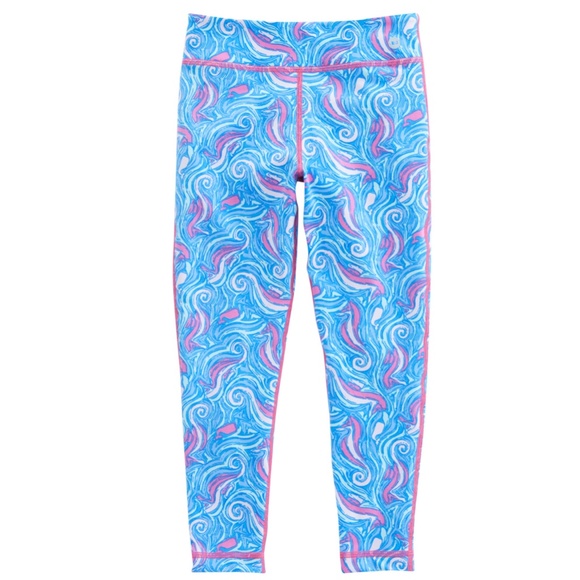 VINEYARD VINES {Girl M} Swirly Seahorse Leggings Pink Blue - Picture 4 of 4